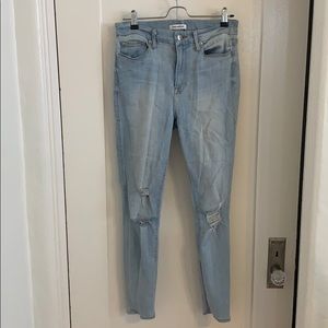 Good American High Waist Distressed Skinny Jeans
